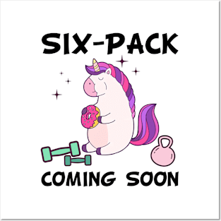 Unicorn gym Six pack coming soon funny gift tshirt Posters and Art